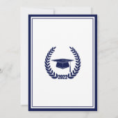 2022ネイビーブルー縁ど卒業パーティー招待状 招待状 (裏面)