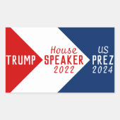 2022ハウススピーカートランプ大統領2024 長方形シール (正面)