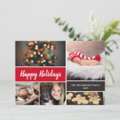 2022ハッピーホリデイズレッドファミリーコラージクリスマス シーズンカード (スタンド正面)