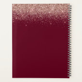 2022バラ金ゴールドバーガンディグリッターモノグラム プランナー手帳 (裏面)