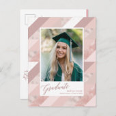 2022バラ金ゴールド大理石モダン写真卒業 インビテーションポストカード (正面/裏面)