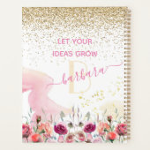 2022バラ金ゴールド-赤面ピンクグリッターモノグラム プランナー手帳 (裏面)