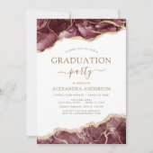 2022バーガンディ金ゴールドのAgate卒業クラス 招待状 (正面)