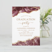 2022バーガンディ金ゴールドのAgate卒業クラス 招待状 (スタンド正面)