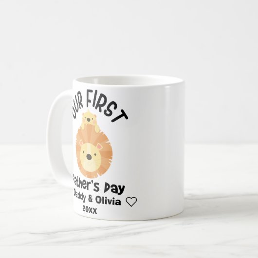 2022パーソナライズされた年の父の日、名前をカスタムする コーヒーマグカップ (正面左)