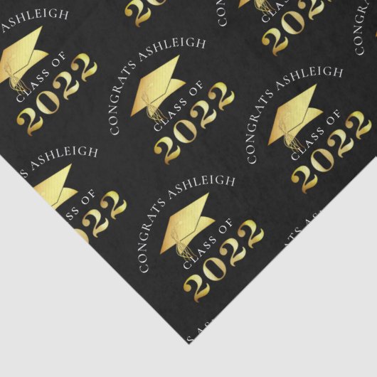 2022パーソナライズされた年クラスの黒い金ゴールド 薄葉紙 (詳細)