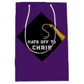 2022パーソナライズされた年卒業 ミディアムペーパーバッグ (正面)