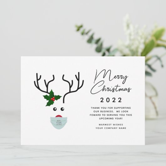 2022ビジネスロゴクリスマストナカイのお客様 シーズンカード (スタンド正面)