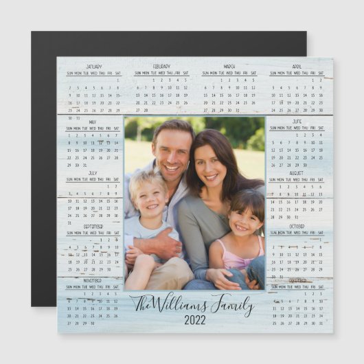 2022フォトカレンダー青素朴木磁石 (正面/裏面)