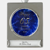 2022ブルーサファ結婚イア65周年 シルバープレートバナーオーナメント (正面)