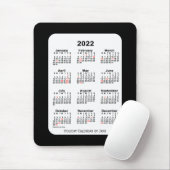 2022ホリデーツートーンブラックカレンダーbyヤンツ マウスパッド (マウス)
