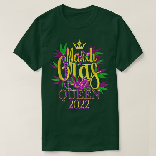 2022マルディグラスクイーンクラウンマスク， 2022マルディグラ Tシャツ (デザイン正面)