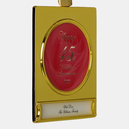 2022レッドサファ結婚イア45周年 ゴールドプレートバナーオーナメント (右)