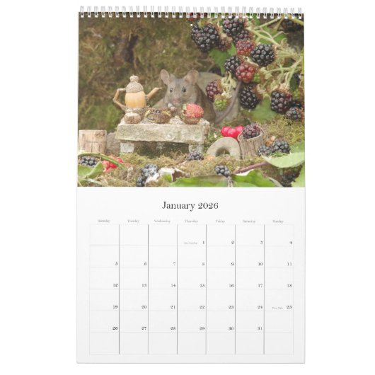 2022ログパイルハウスカレンダーでマウスをジョージ カレンダー (1月 2026)