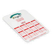 2022ロゴブランドの赤いカレンダー マグネット (右側)