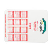 2022ロゴブランドの赤いカレンダー マグネット (横)