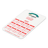 2022ロゴブランドの赤いカレンダー マグネット (左側)