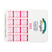 2022ロゴブランドピンクのカレンダー マグネット (横)