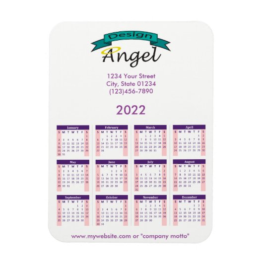 2022ロゴブランド紫カレンダー マグネット (縦)