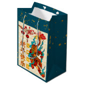 2022中国の年の青新年 ミディアムペーパーバッグ (正面アングル)