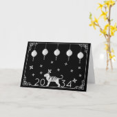 2022中国の年始の折り紙虎、黒 カード (黄色い花)