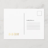 2022中国の年明け | タイガーホリデーカード ポストカード (裏面)