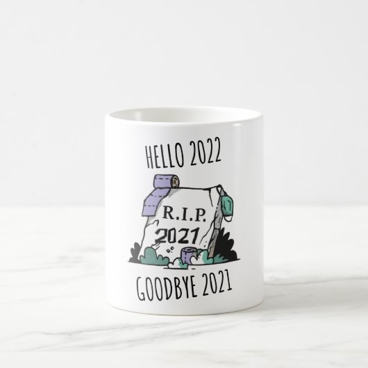 2022到来 2021逝く 安らかに2022 コーヒーマグカップ (中央)