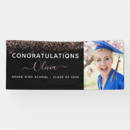 2022卒業グリッターバラ金ゴールド赤面ピンクブラック 横断幕