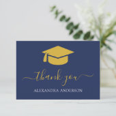 2022卒業サンキューネイビーブルー金ゴールド サンキューカード (スタンド正面)