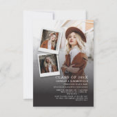 2022卒業パーティー4枚の写真モダン卒業 招待状 (正面)