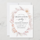 2022卒業ボホシック埃っぽいピンクの砂漠インビタ 招待状 (正面)