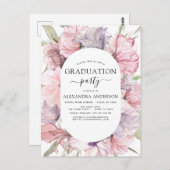 2022卒業ボホダスティピンクパープル招待状 ポストカード (正面/裏面)