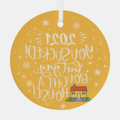 2022吸が、家の買おもしろいを保存する ガラスオーナメント (裏面)