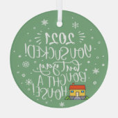 2022吸が、家の買おもしろいを保存する ガラスオーナメント (裏面)