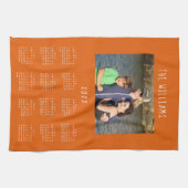 2022家族写真焼きオレンジカレンダー キッチンタオル (横)