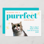 2022年おもしろいのクリスマスを超えて猫のお別れ202 シーズンカード (正面/裏面)