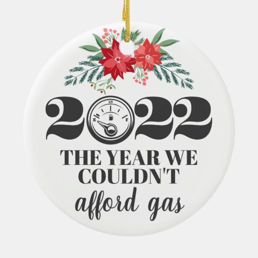 2022年おもしろいはガスクリスマスを支払えなかった セラミックオーナメント (裏面)