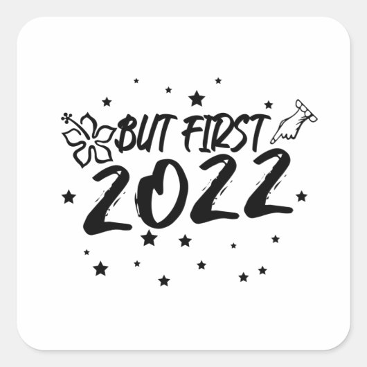2022年おもしろい初のハッピーニューイヤー。 スクエアシール (正面)