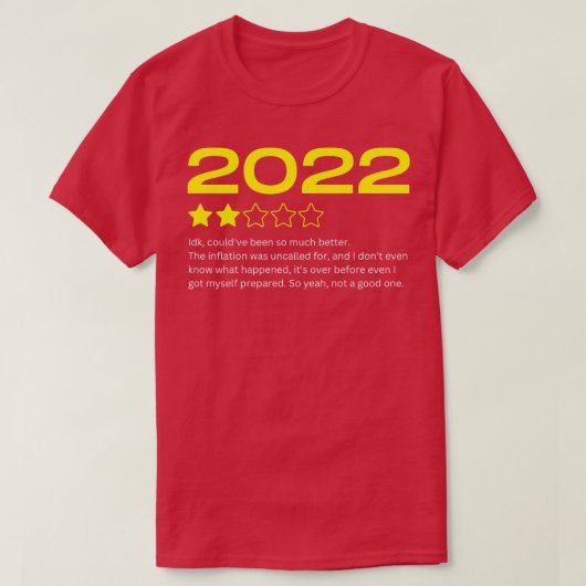 2022年おもしろい評価年レビュー Tシャツ (デザイン正面)