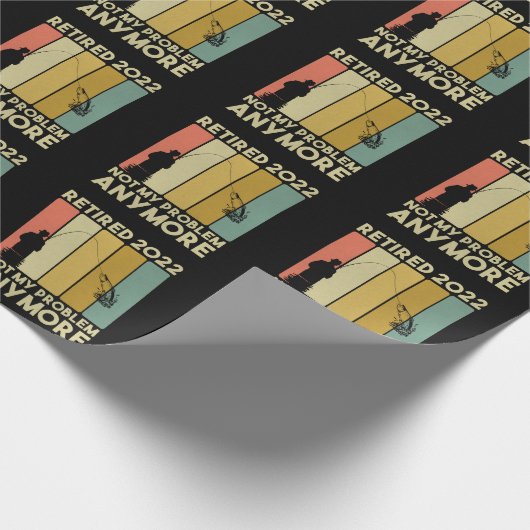 2022年おもしろい退職男性女性フィッシャ退職したー ラッピングペーパー (角)