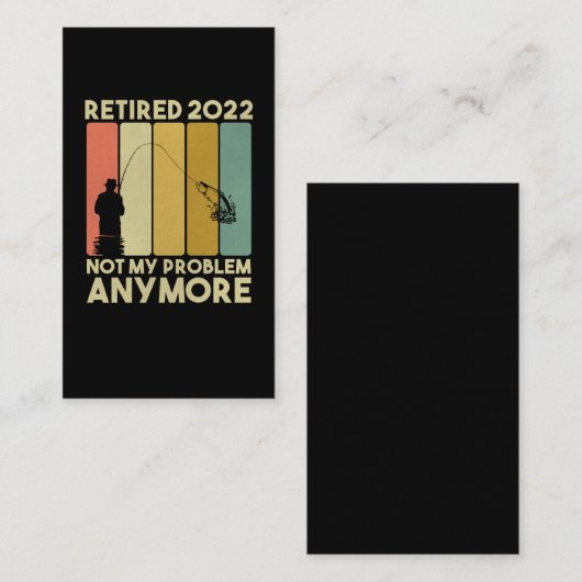 2022年おもしろい退職男性女性フィッシャ退職したー 名刺 (正面/裏面)