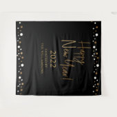 2022年お正月スクリプト ブラック ゴールド カスタム タペストリー (正面(横))