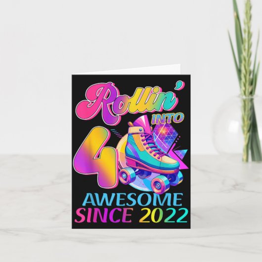 2022年から4歳の誕生日 ホッケーをテーマにしたバースデー カード (正面)