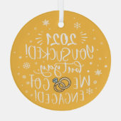 2022年だ吸が、はい我々は得おもしろい婚約したキープ ガラスオーナメント (裏面)