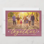 2022年に一緒にバラワインと金ゴールドファミリーフォト シーズンカード (正面)