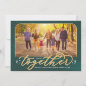 2022年に一緒に緑と金ゴールド家族の写真 シーズンカード (正面)