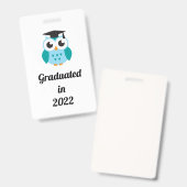 2022年に卒業したかわいいフクロウ バッジ (正面＆裏面)