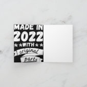 2022年に製造されたオリジナル部品 ノートカード (内部)