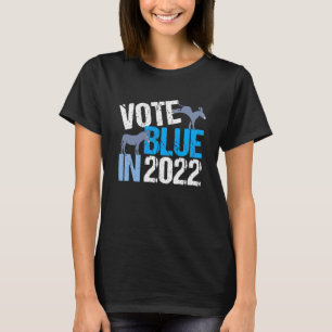 2022年に青票を投じるかわいい民主党ドンキー女性 Tシャツ