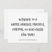 2022年のお願い |白黒のおめでとう シーズンポストカード (正面/裏面)